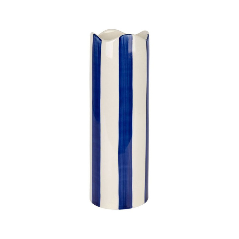 Vase en Grès Artist Bleu Indigo et Écru H23,5 cm Vase en Grès Artist Bleu Indigo et Écru H23,5 cm
