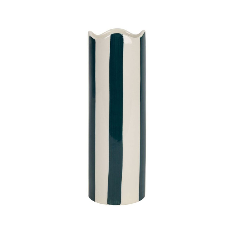 Vase en Grès Artist Vert Émeraude et Écru H23,5 cm Vase en Grès Artist Vert Émeraude et Écru H23,5 cm
