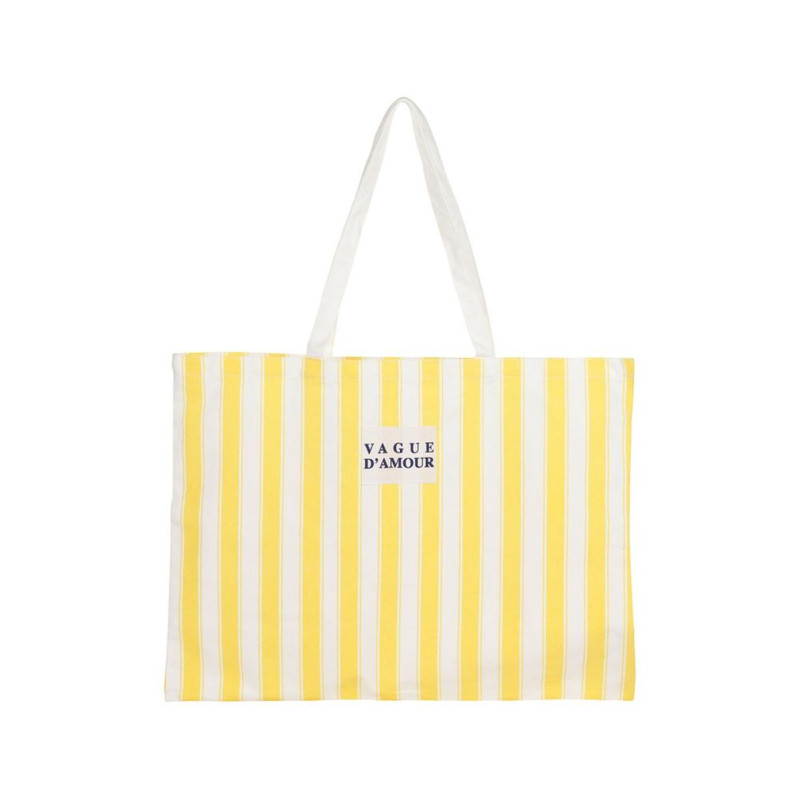 Grand Sac de Plage en Coton Plouf & Sun Jaune | 57x42 cm Grand Sac de Plage en Coton Plouf & Sun Jaune | 57x42 cm