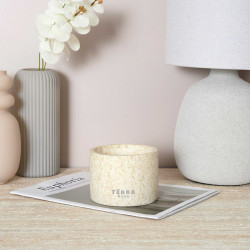Bougie Parfumée Terra Nova en Résine Minérale Beige | H8 x D11 cm