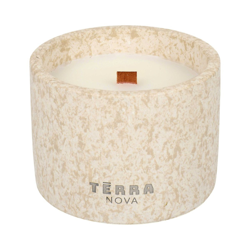 Bougie Parfumée Terra Nova en Résine Minérale Beige | H8 x D11 cm Bougie Parfumée Terra Nova en Résine Minérale Beige | H8 x D11 cm