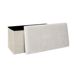 Coffre Banc Pliable Emilia Beige 76x38x38 cm