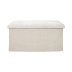 Coffre Banc Pliable Emilia Beige 76x38x38 cm