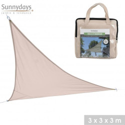 Voile d'Ombrage Triangulaire Beige 3x3x3 m | Polyester 160g/m²