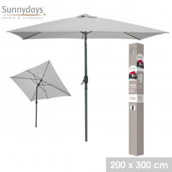 Parasol Rectangulaire Inclinable 2x3 m Gris Clair