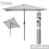 Parasol Rectangulaire Inclinable 2x3 m Gris Clair