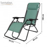 Fauteuil Relax Le Playa Vert Thé | Multi-positions | Sunnydays Fauteuil Relax Le Playa Vert Thé | Multi-positions | Sunnydays