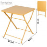 Table de Jardin Pliable Mistral - Métal Jaune Moutarde 40x40 cm Table de Jardin Pliable Mistral - Métal Jaune Moutarde 40x40 cm