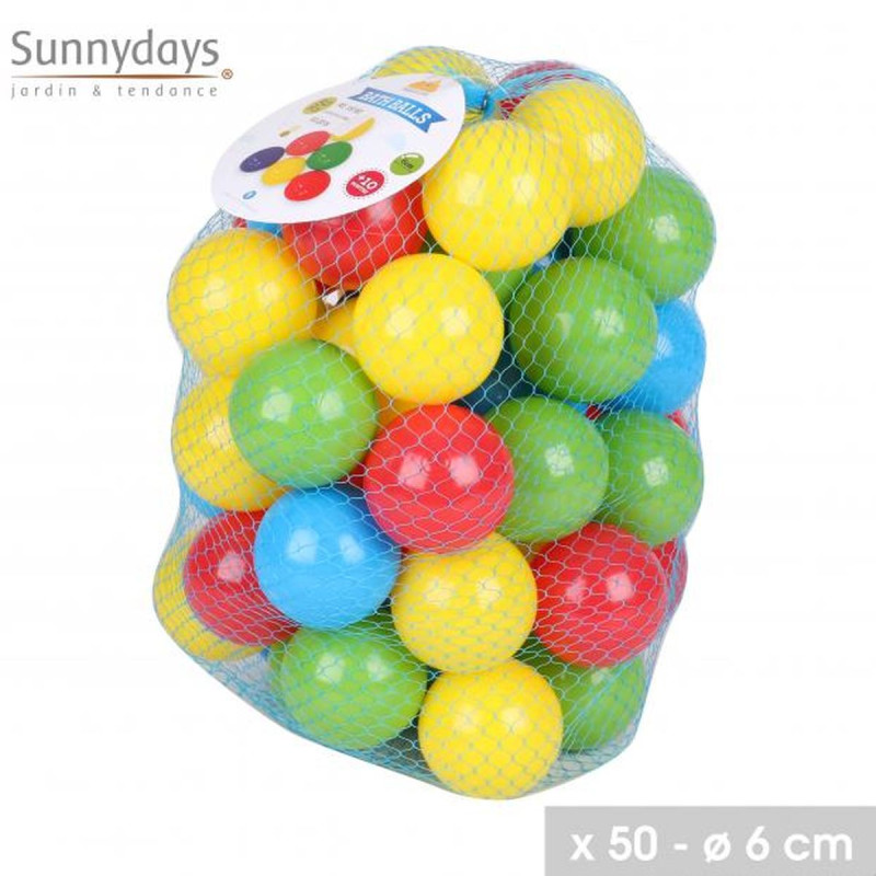 Lot de 50 Balles de Jeu Summertime - Ø 6 cm Lot de 50 Balles de Jeu Summertime - Ø 6 cm