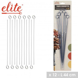 Lot de 12 Piques à Brochette Elite - Métal 44 cm