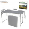 Table de Camping Pliable Aluminium Sunnydays - 120x60xH67 cm