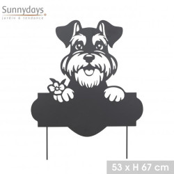 Pic de Jardin Design Chien - Métal Noir - 67 cm