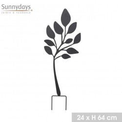 PIC JARDIN BRANCHE 24XH64CM METAL NOIR