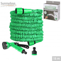 Tuyau d'Arrosage Extensible 15m - Avec Pistolet 7 Fonctions