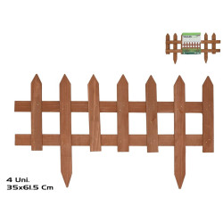 Lot de 4 Bordures de Jardin en Bois Loren - 35 x 61,5 cm