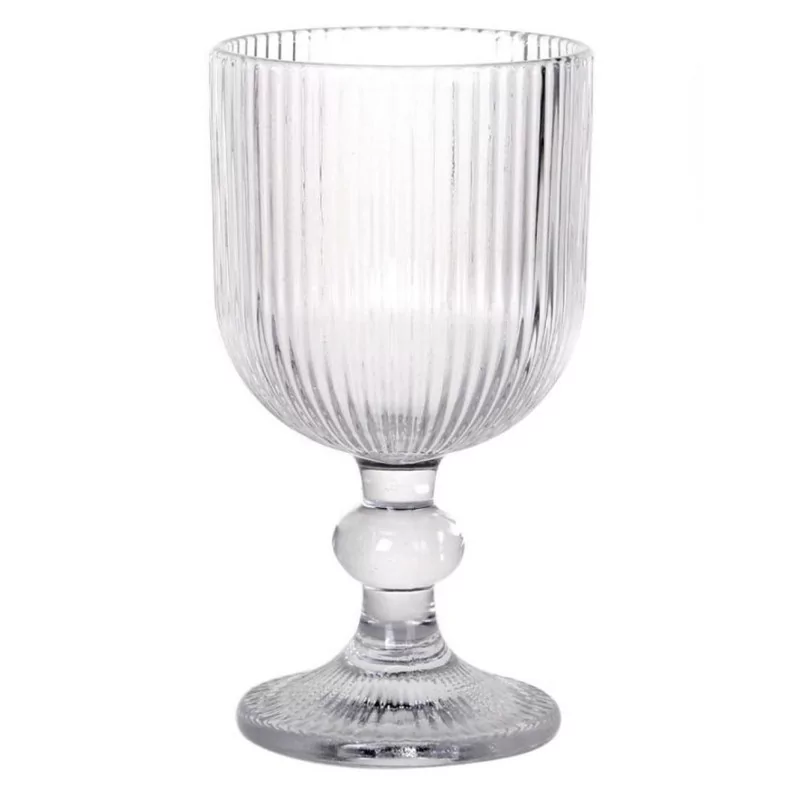 Verre à Pied Zenya Transparent 360cc - Design Ciselé D9x16cm