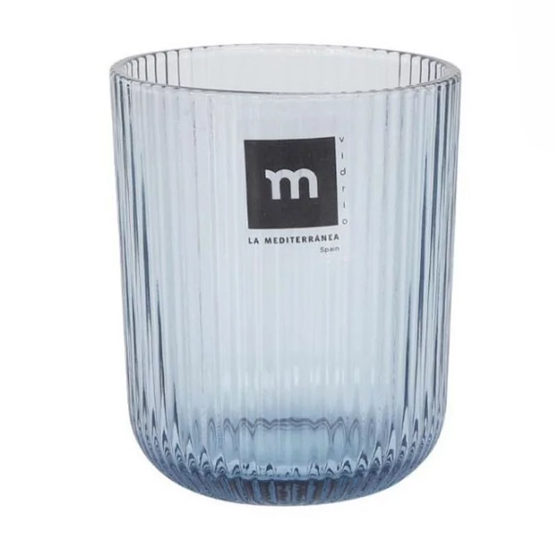 Verre Gobelet Sonella Bleu 270cc - Design Ciselé 9cm Verre Gobelet Sonella Bleu 270cc - Design Ciselé 9cm
