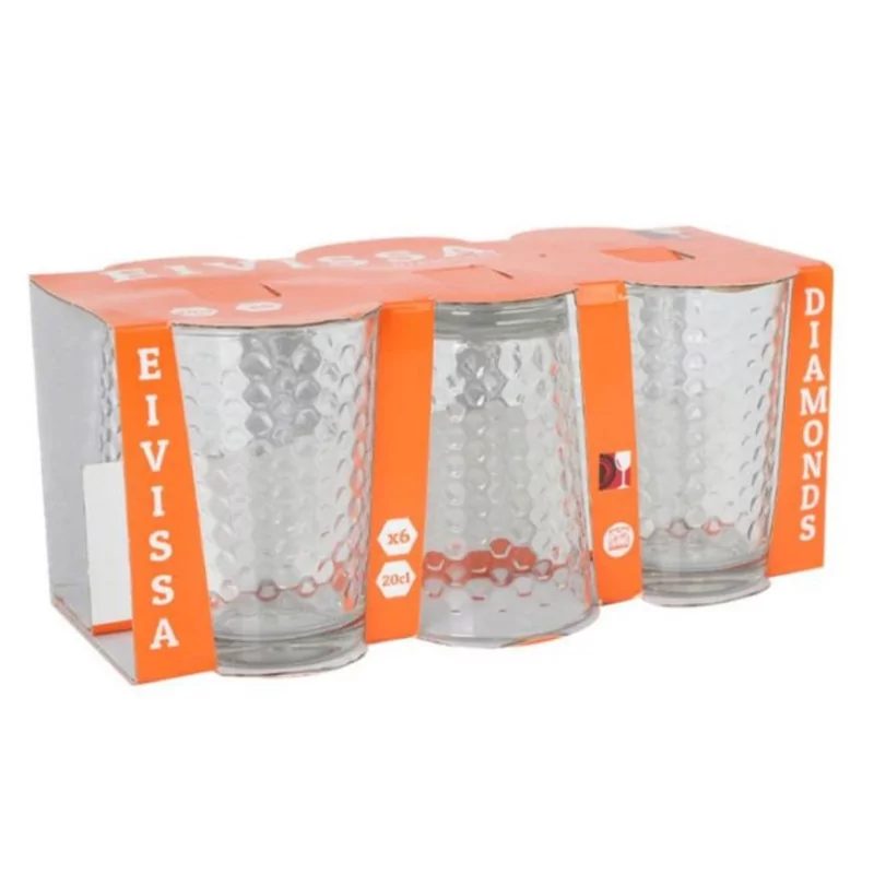 SET 6 VERRES 200cc Eivissa "DIAMONDS"
