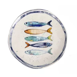 ASSIETTE PLATE 26cm "PEIXE" BORD IRREGUL