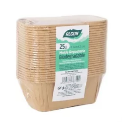 Set de 25 Moules Rectangulaires en Papier 8,2x4x4,2cm - Algon