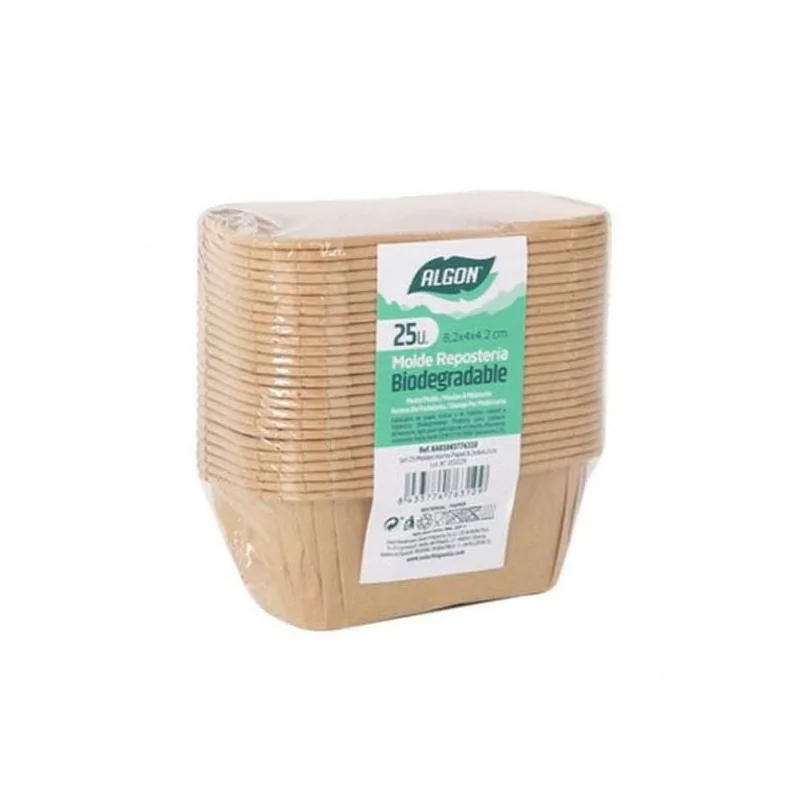 SET 25 MOULES RECT PAPIER 8,2x4x4,2cm SP