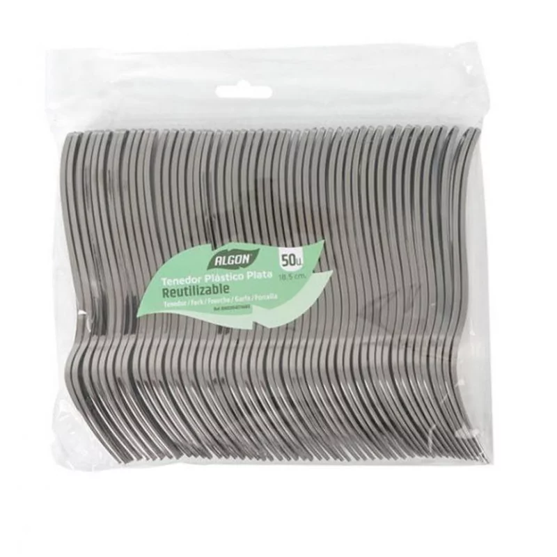 SET 50 FOURCHETTES 185cm ARGENT PLASTIQU