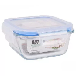 Boîte Hermétique Carrée en Verre 0,3L - Quttin 12x12cm
