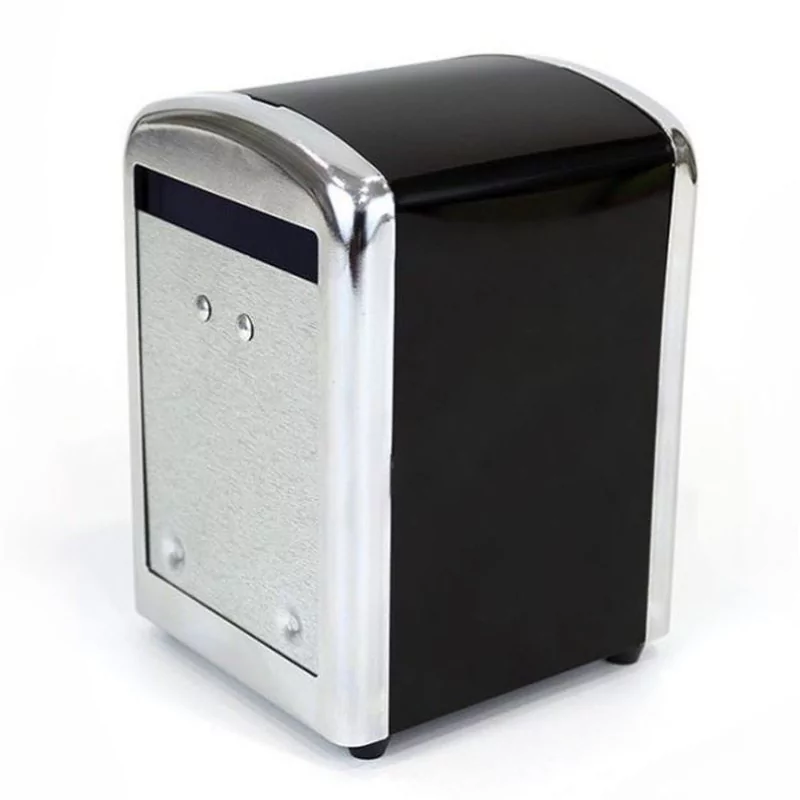 Distributeur de Serviettes Noir et Inox - 13,9 x 10,6 x 9,6 cm Distributeur de Serviettes Noir et Inox - 13,9 x 10,6 x 9,6 cm