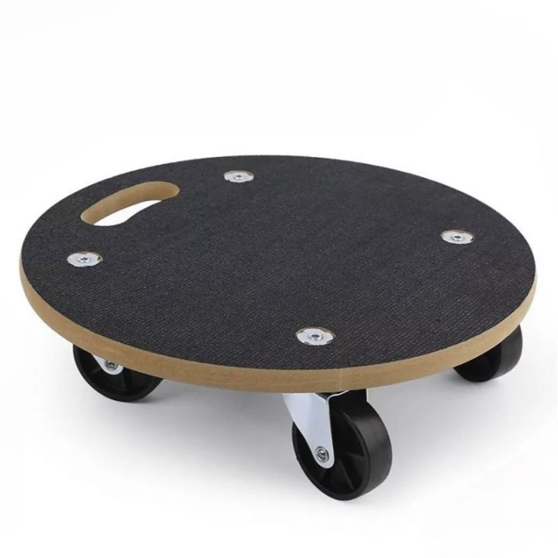 PORTE POT BASE BOIS A/ROUES D38CM H11CM