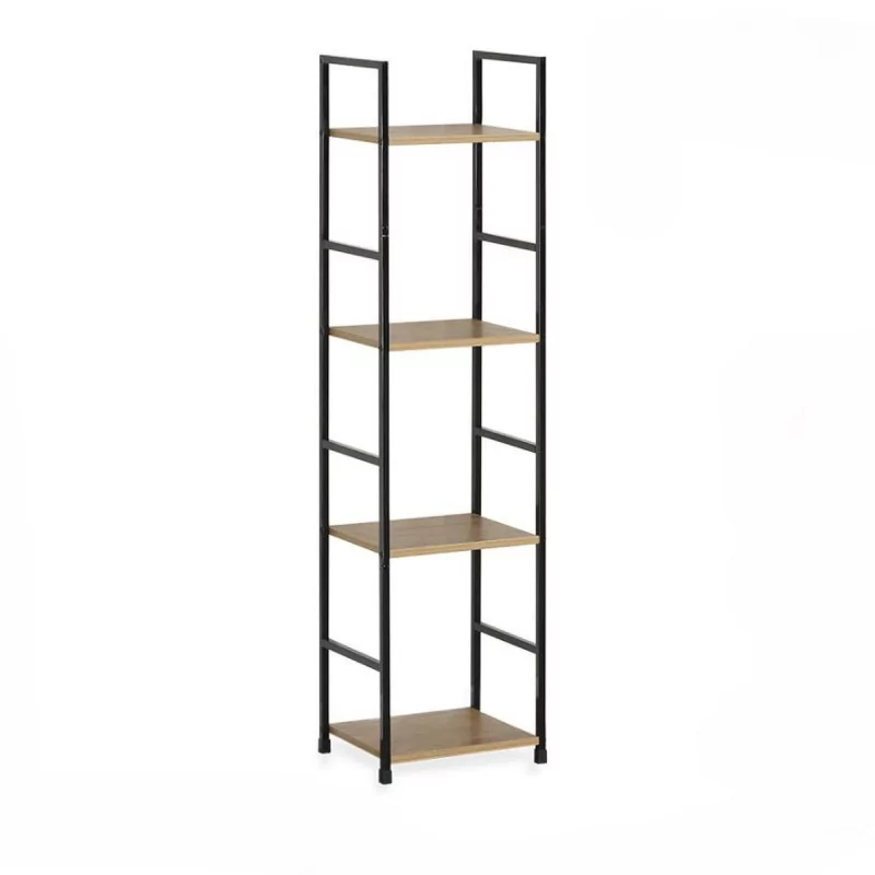 Étagère Design 4 Niveaux Métal Noir et Bois - 29 x 23,5 x 112 cm Étagère Design 4 Niveaux Métal Noir et Bois - 29 x 23,5 x 112 cm
