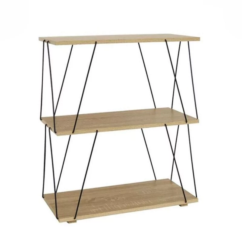 ETAGERE 3 TAB NOIR/BOIS 60x30xH71.2cm BO