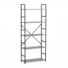 Étagère 5 Niveaux Métal Noir et Bois - 60 x 24 x 144 cm | Moblekit Étagère 5 Niveaux Métal Noir et Bois - 60 x 24 x 144 cm | Moblekit