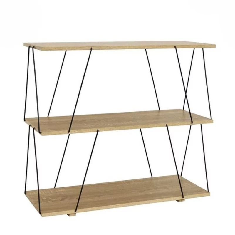 Étagère 3 Niveaux Métal Noir et Bois - 80 x 30 x 71,2 cm | Moblekit Étagère 3 Niveaux Métal Noir et Bois - 80 x 30 x 71,2 cm | Moblekit