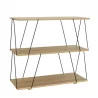 ETAGERE 3 TAB NOIR/BOIS 80x30xH71.2cm BO