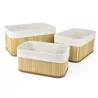 Set de 3 Paniers de Rangement en Bambou Naturel | Confortime