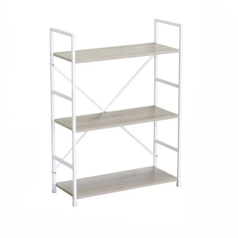 ETAGERE 3 TAB BLANC/BOIS 58,6X23,5XH80CM