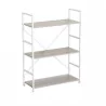 ETAGERE 3 TAB BLANC/BOIS 58,6X23,5XH80CM