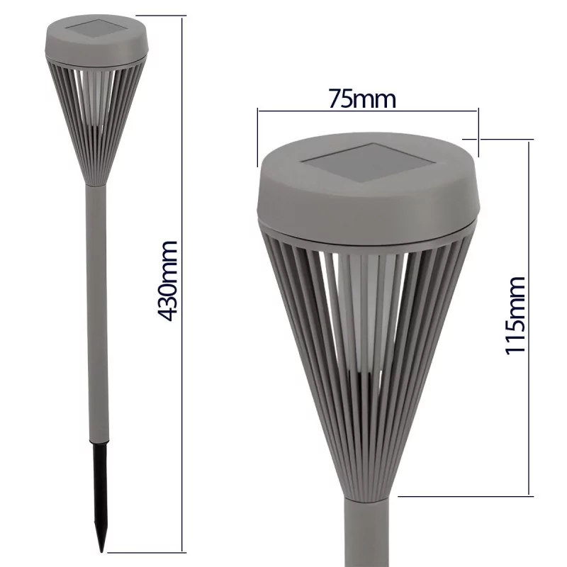 Torche solaire h42cm effet flamme
