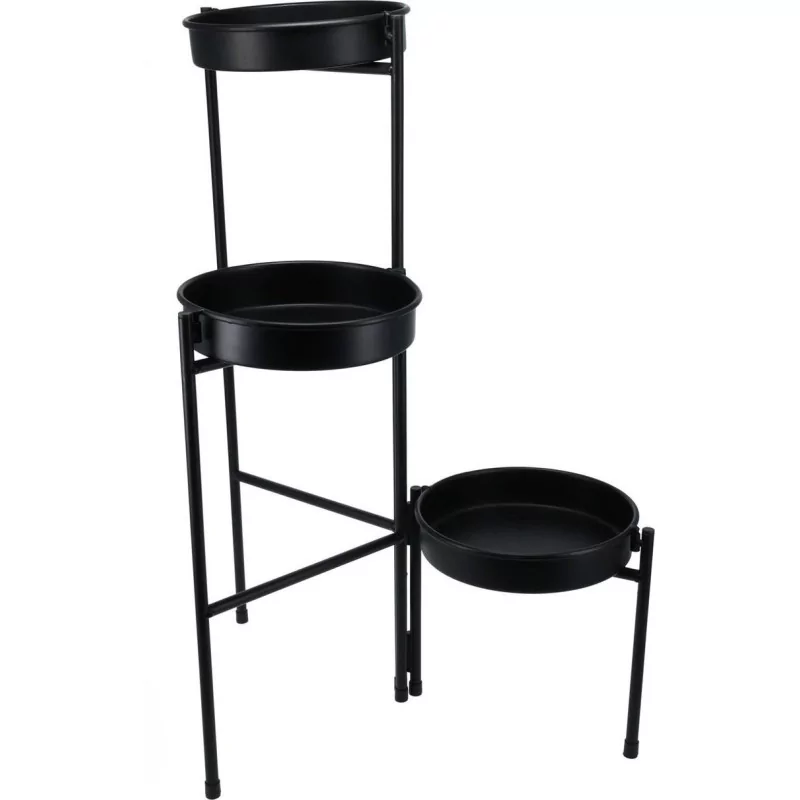 Porte-plante 3 Niveaux Pliable en Métal Noir - Support Fleurs 61,5cm Porte-plante 3 Niveaux Pliable en Métal Noir - Support Fleurs 61,5cm