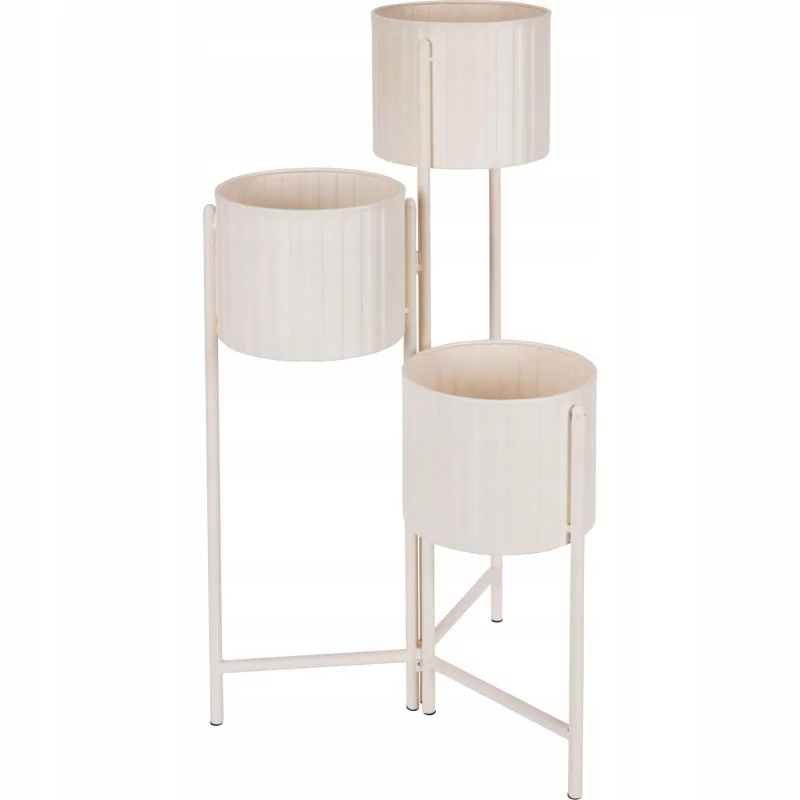 Porte plante Triple en métal BLANC