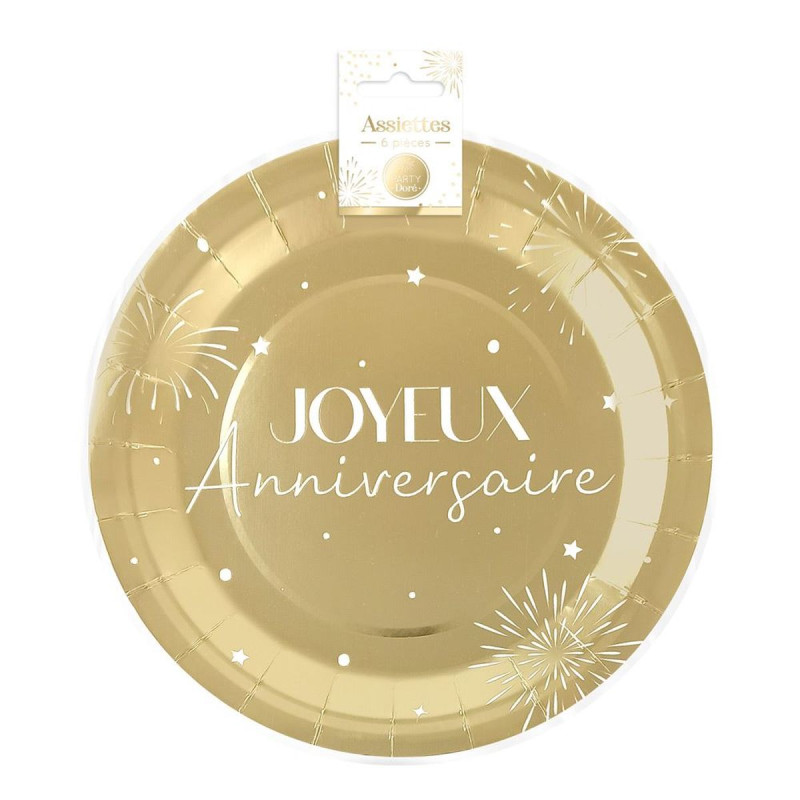ASSIETTES X6 PARTY DORE