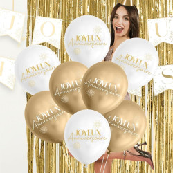 SACHET 8 BALLONS PARTY DORE