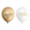 Lot de 8 Ballons "Joyeux Anniversaire" Blanc et Or | 30 cm Lot de 8 Ballons "Joyeux Anniversaire" Blanc et Or | 30 cm