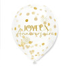 Lot de 6 Ballons Confettis Dorés "Joyeux Anniversaire" | 30 cm Lot de 6 Ballons Confettis Dorés "Joyeux Anniversaire" | 30 cm
