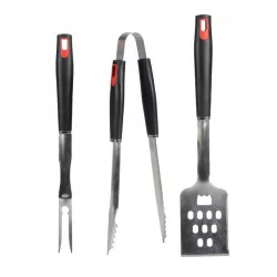 Set de 3 Ustensiles Barbecue Elite - Inox et Plastique