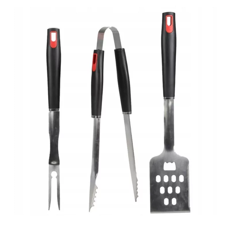 SET DE 3 USTENSILES BARBECUE EN INOX