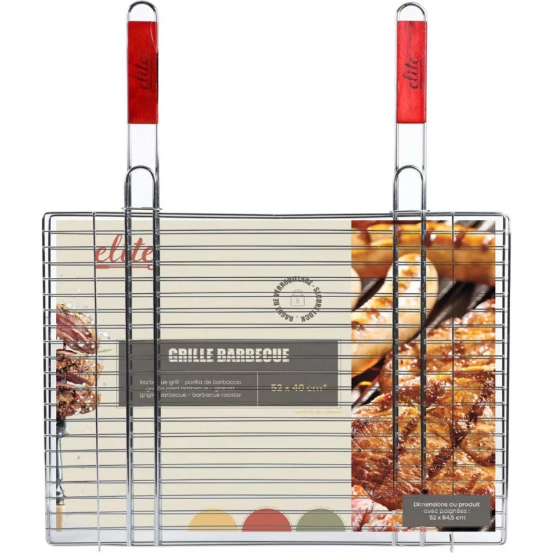 GRILLE BARBECUE RECT 52X64,5CM + 2 MANCH