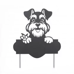 Pic de Jardin Design Chien - Métal Noir - 67 cm