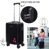 VALISE CABINE NOIR CERISE 28L