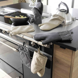 Manique de Cuisine Adam Anthracite avec Poche | Silicone & Lin